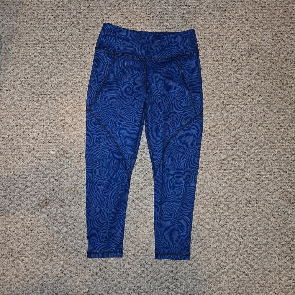 Patagonia Women’s Centered Tights Terrace Fields Bayou Blue Size Small